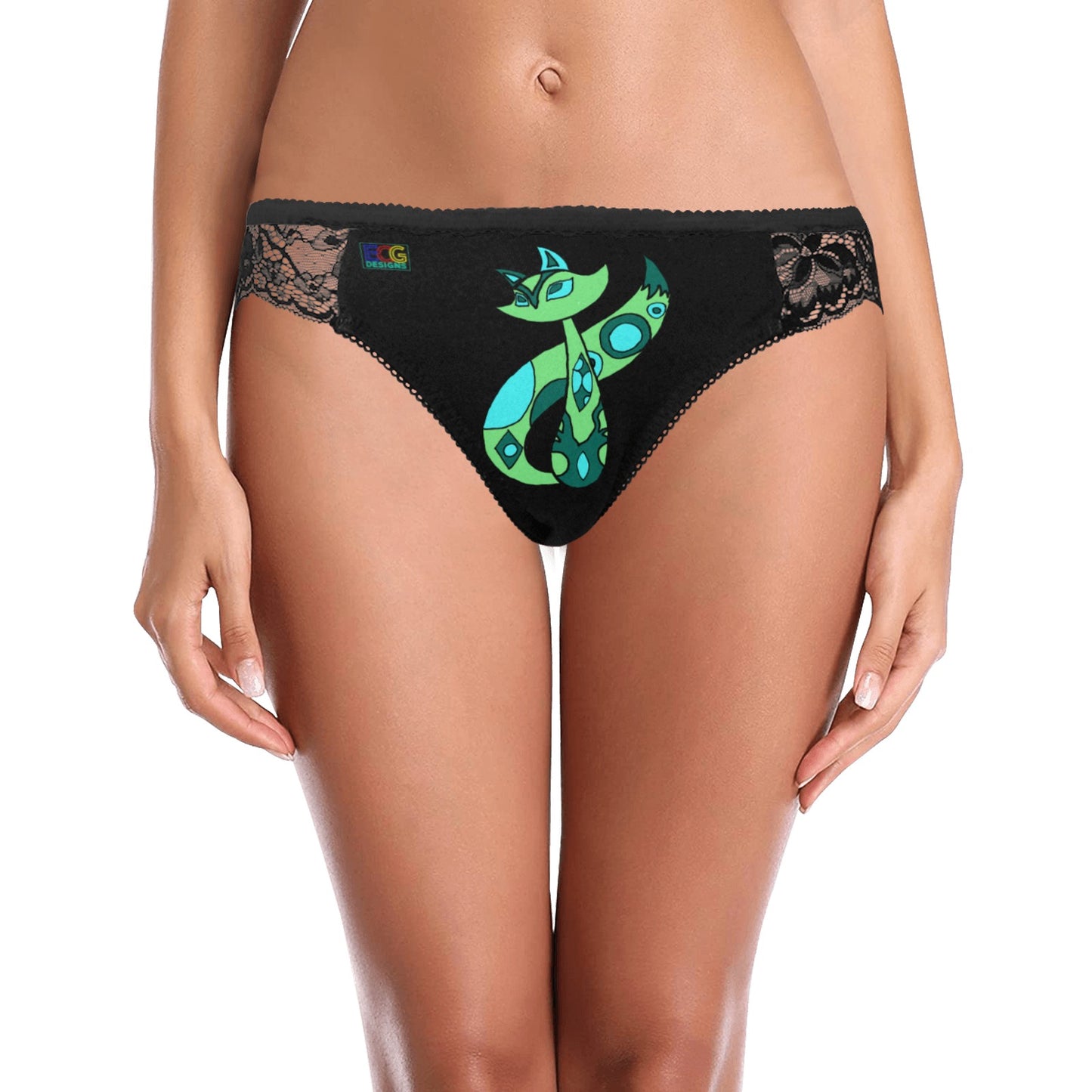 Green Cat Women's Lace Panty (Model L41)