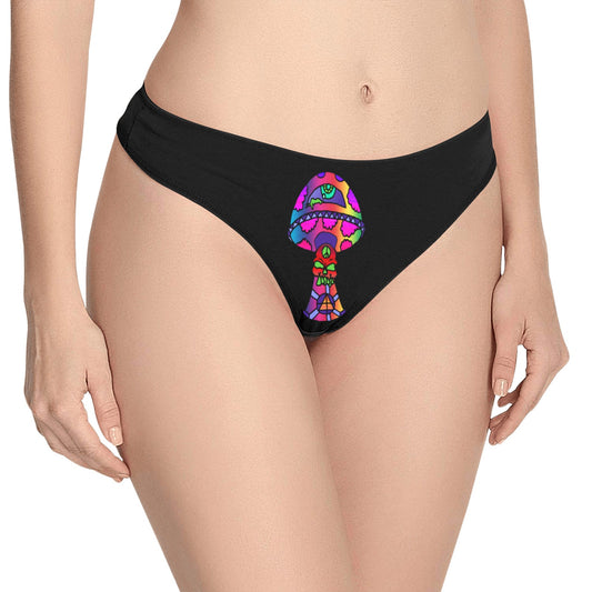 Rainbow Skull Shroom Women's All Over Print Thongs (Model L30)