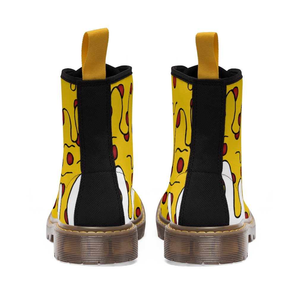 Cheesy Pizza Men's Canvas Boots