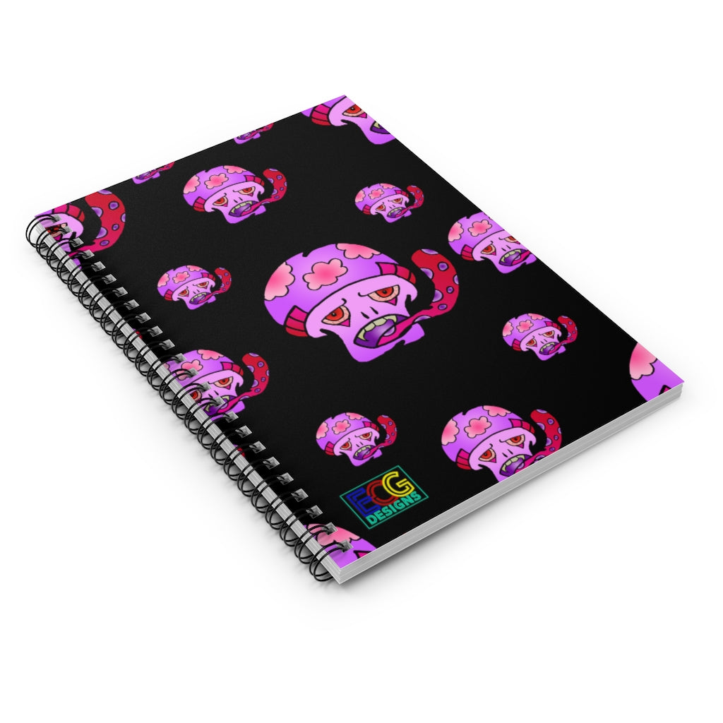 Pink Shroom Spiral Notebook - Ruled Line