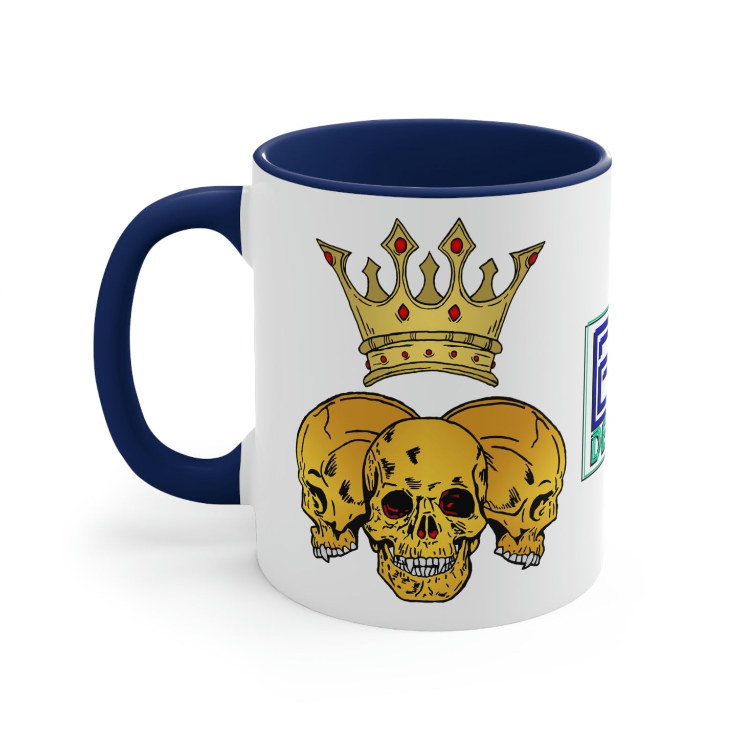 Triple Skull Crown Accent Coffee Mug, 11oz