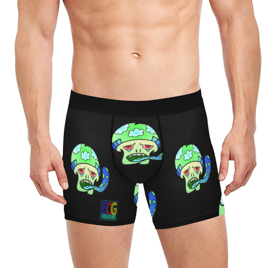 Green Shroom Men's Boxer Briefs with Inner Pocket (Model L34)