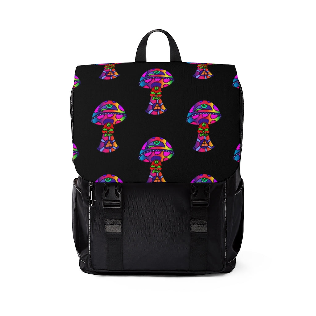 Rainbow Skull Shroom Unisex Casual Shoulder Backpack