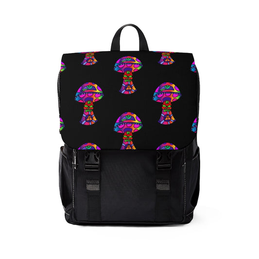 Rainbow Skull Shroom Unisex Casual Shoulder Backpack