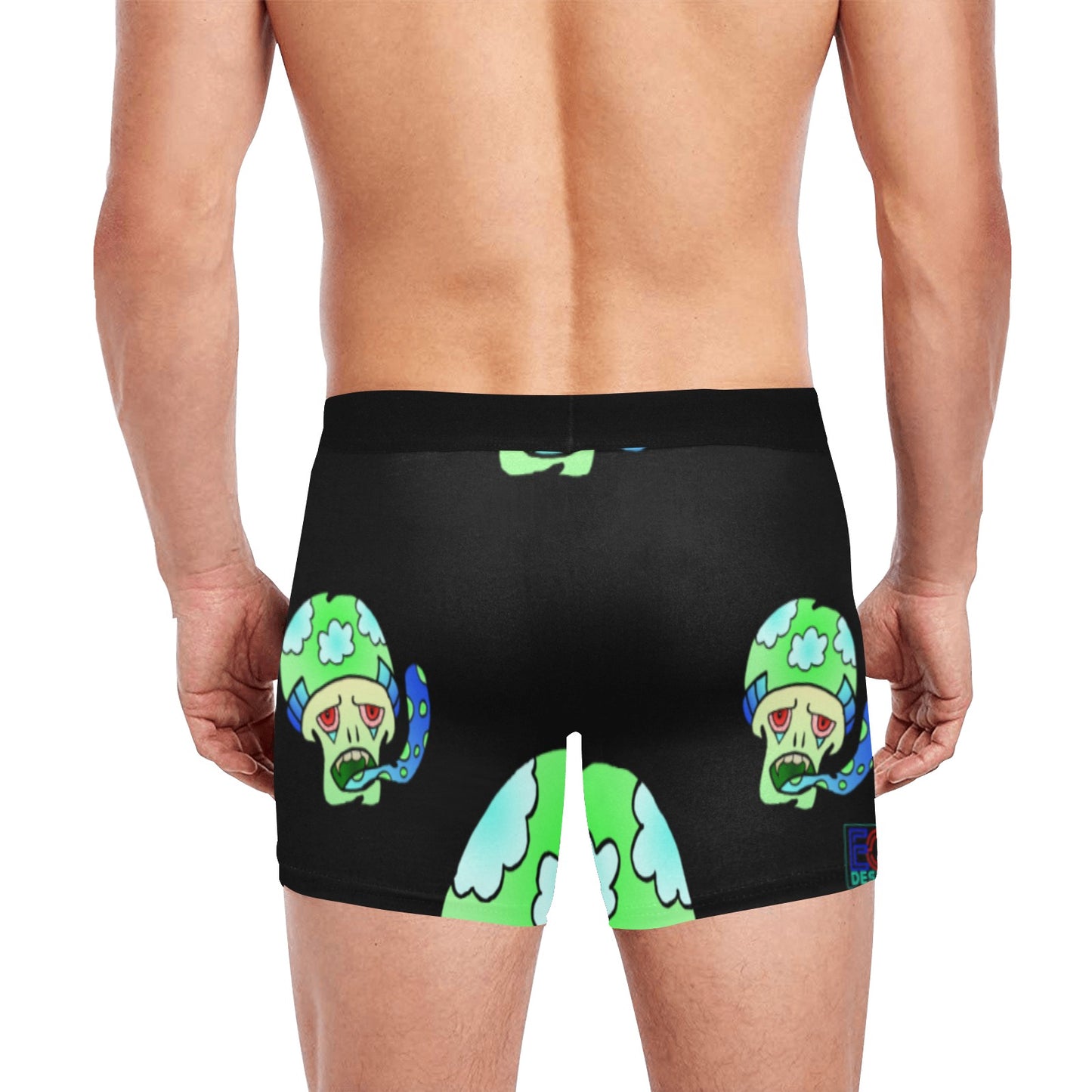 Green Shroom Men's Boxer Briefs with Inner Pocket (Model L34)