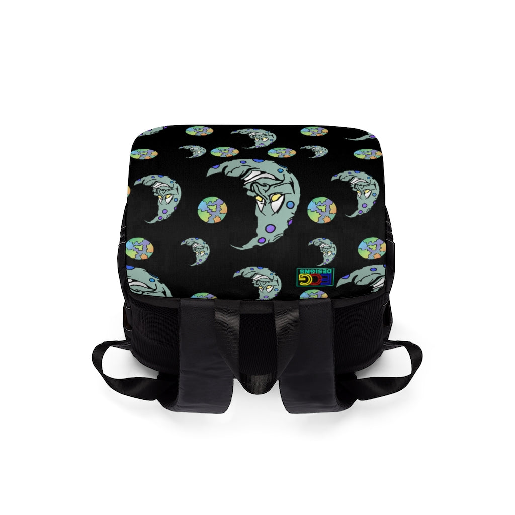 Green Moon Unisex Casual Shoulder Backpack