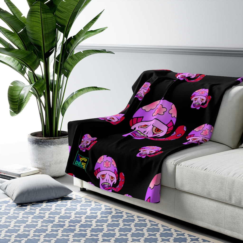 Pink Shroom Sherpa Fleece Blanket