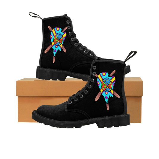 Multicolored Melted Popsicle Women's Canvas Boots