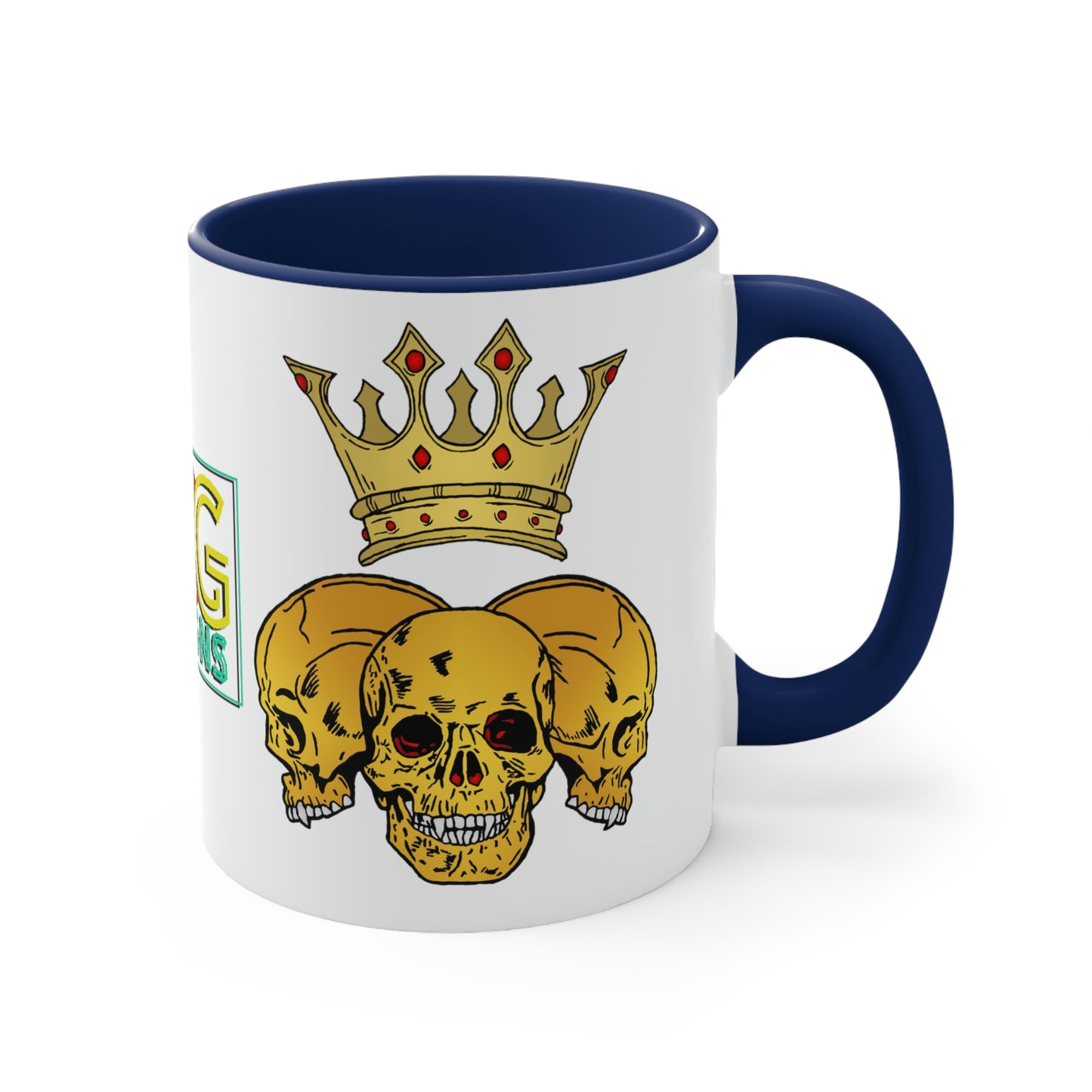 Triple Skull Crown Accent Coffee Mug, 11oz