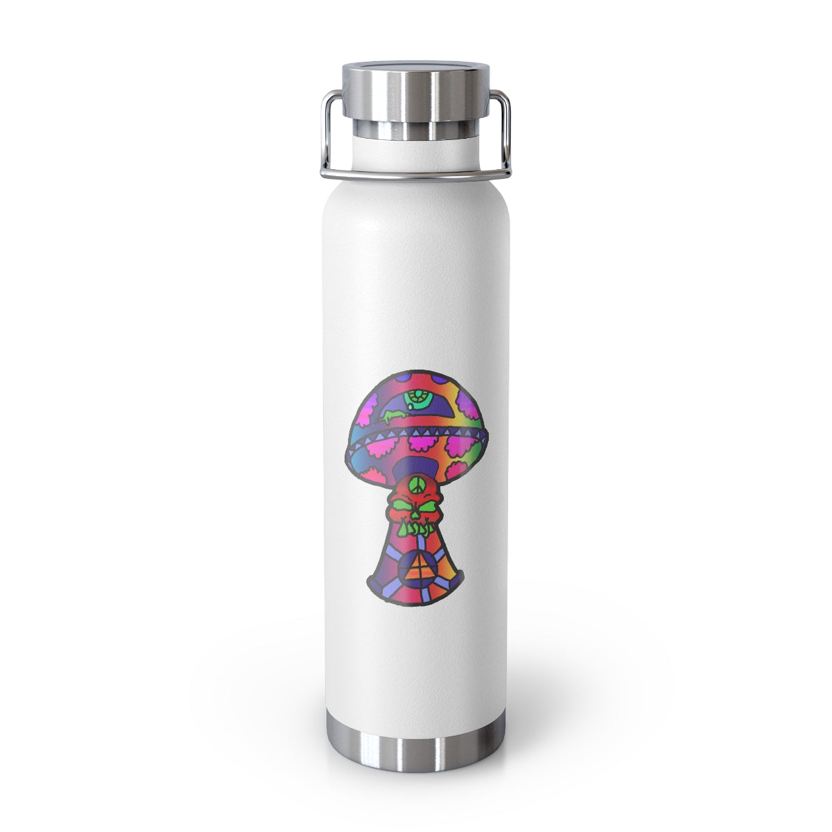 Rainbow Skull Shroom 22oz Vacuum Insulated Bottle