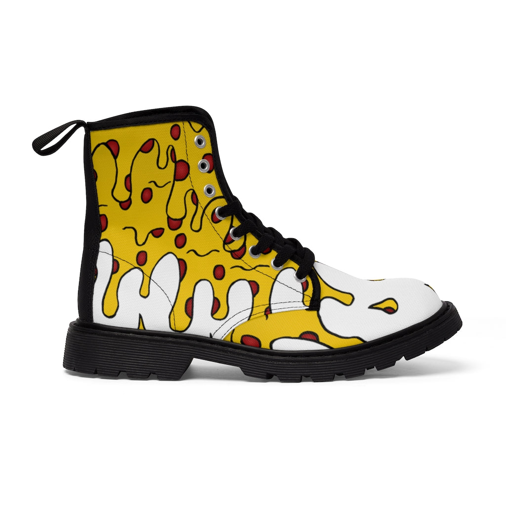 Cheesy Pizza Men's Canvas Boots