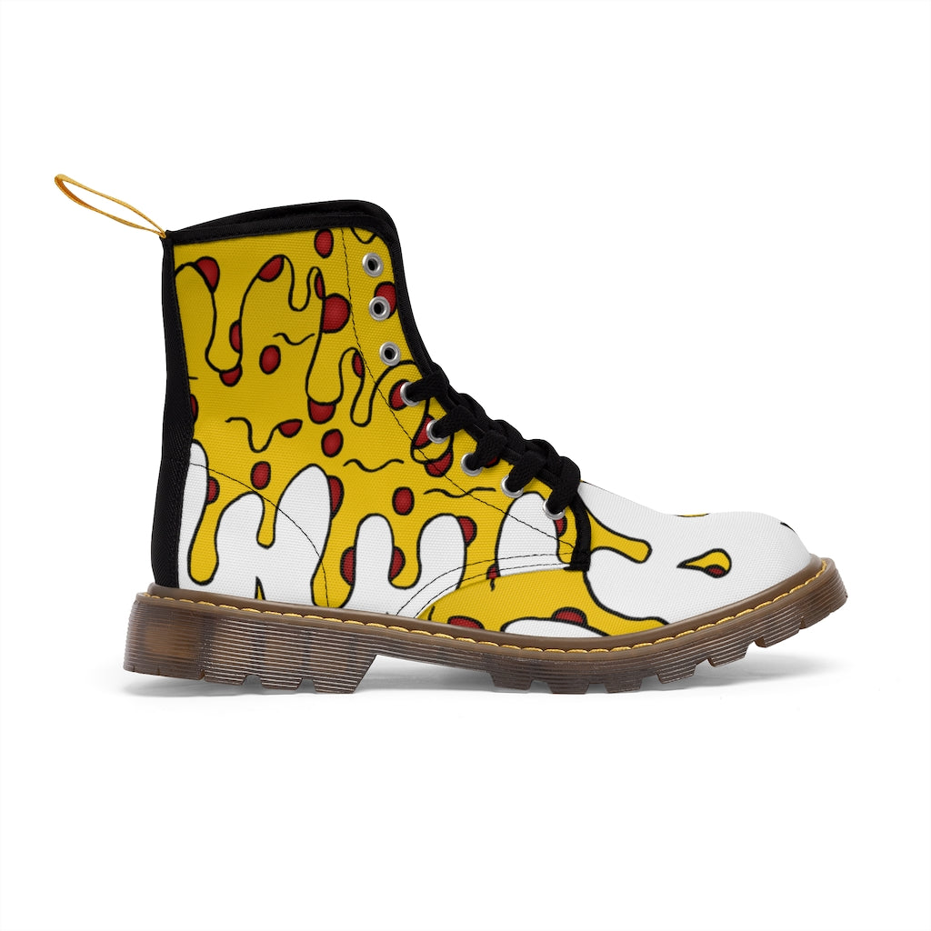 Cheesy Pizza Men's Canvas Boots