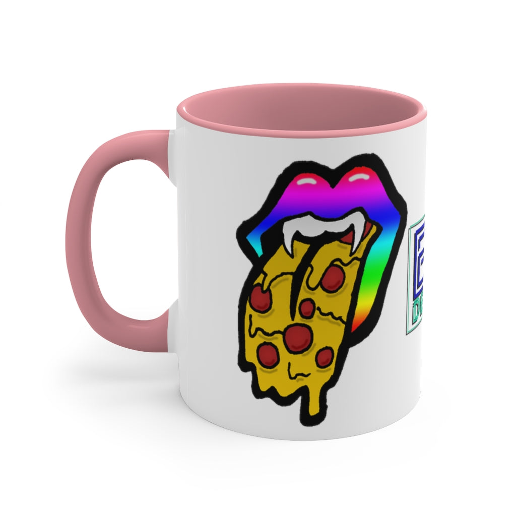 Rainbow Pizza Tongue Accent Coffee Mug, 11oz