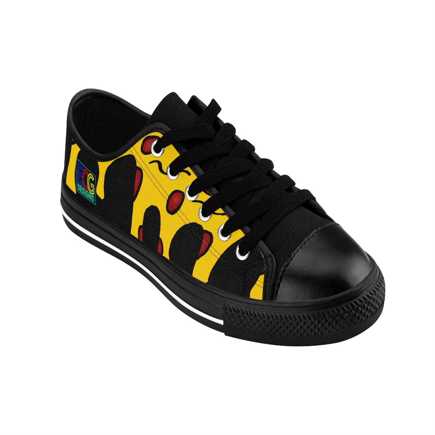 Cheesy Pizza Women's Sneakers (Black)