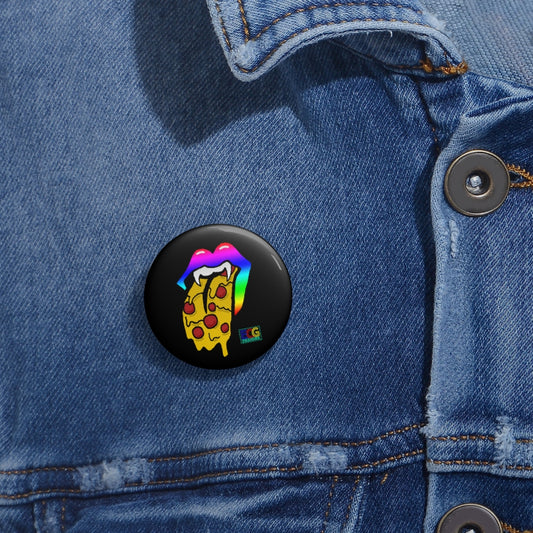 Rainbow Pizza Tongue Pin Buttons