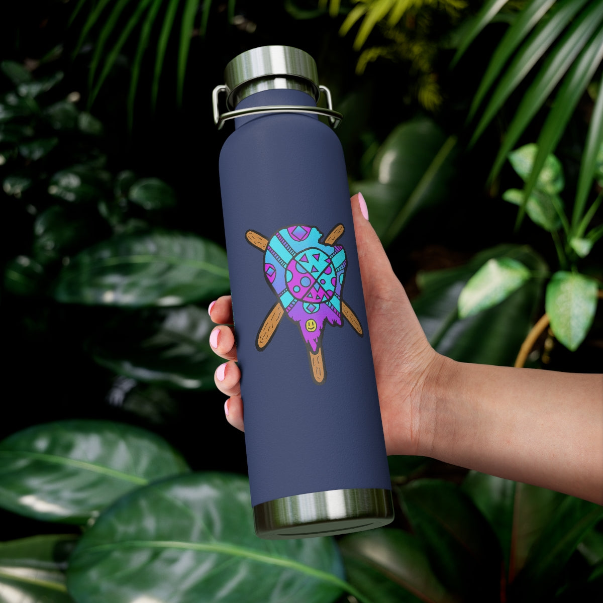 Blue and Purple Melted Popsicle 22oz Vacuum Insulated Bottle