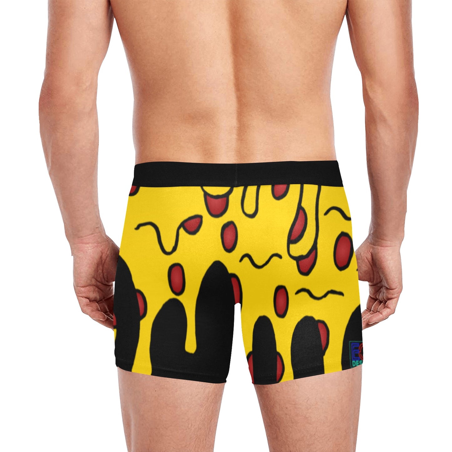 Pizza Drip Men's Boxer Briefs with Inner Pocket (Model L34)