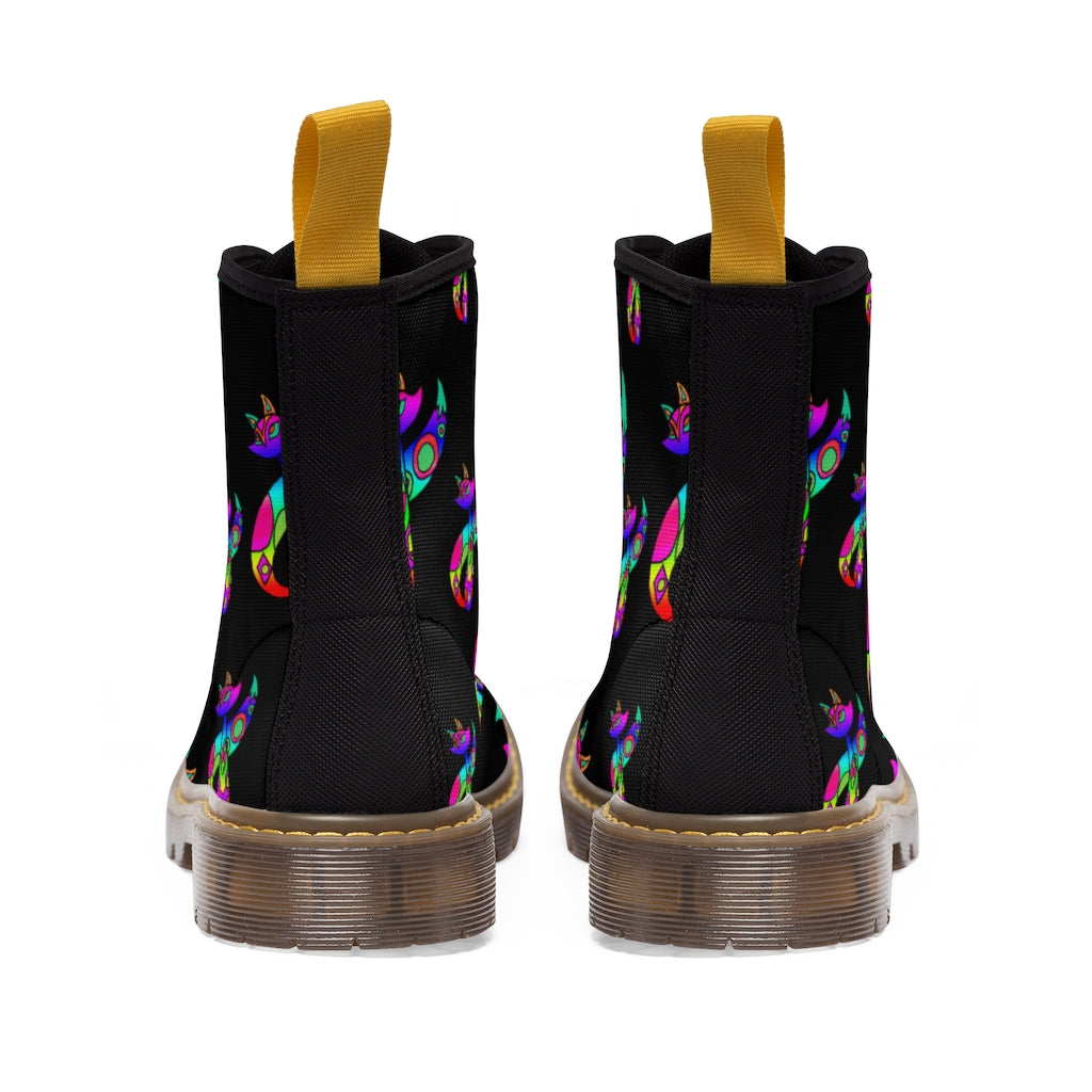 Rainbow Cat Women's Canvas Boots