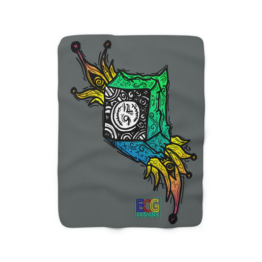 A Clock in a Box Sherpa Fleece Blanket