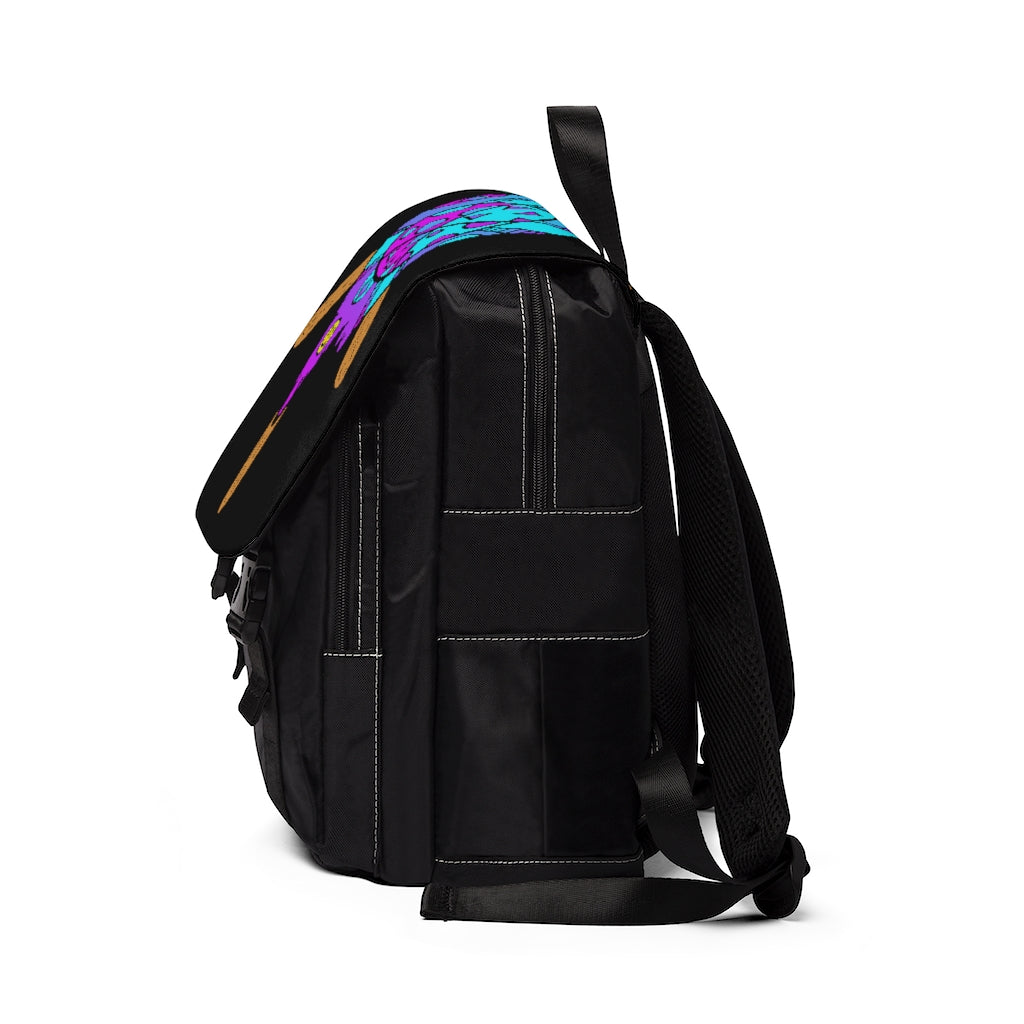 Blue and Purple Melted Popsicle Unisex Casual Shoulder Backpack