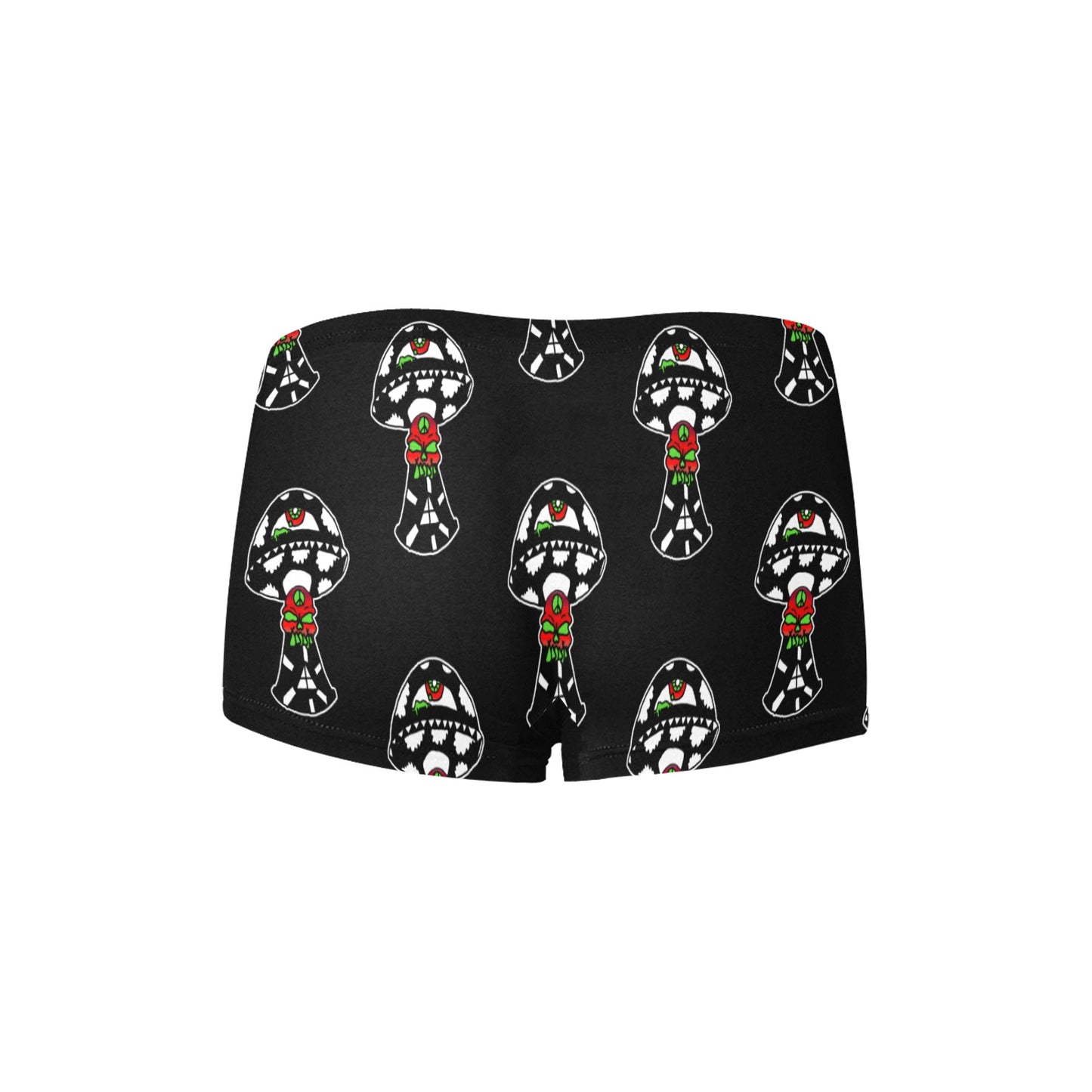 Black and White Skull Shroom Women's All Over Print Boyshort Panties (Model L31)