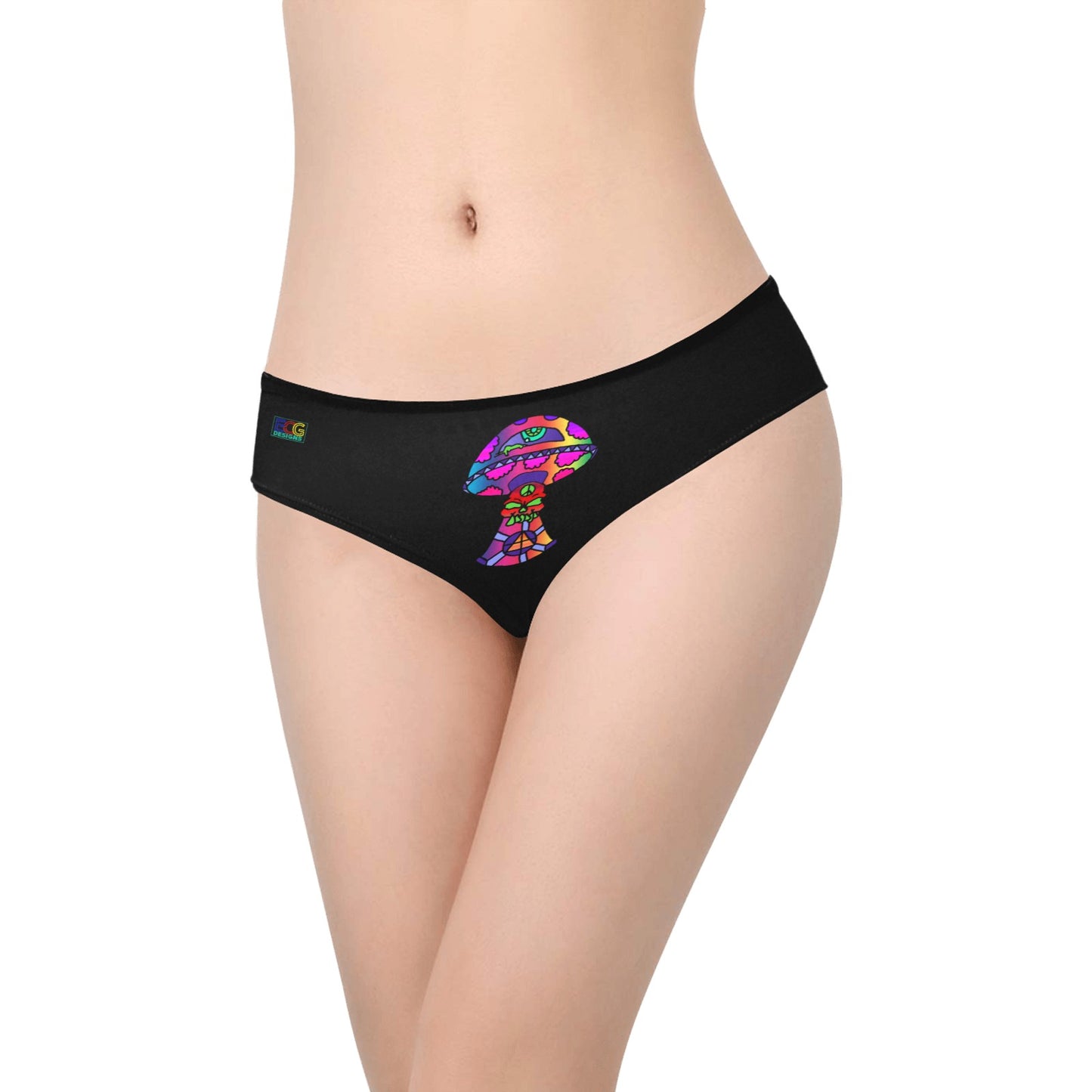 Rainbow Skull Shroom Women's Hipster Panties (Model L33)