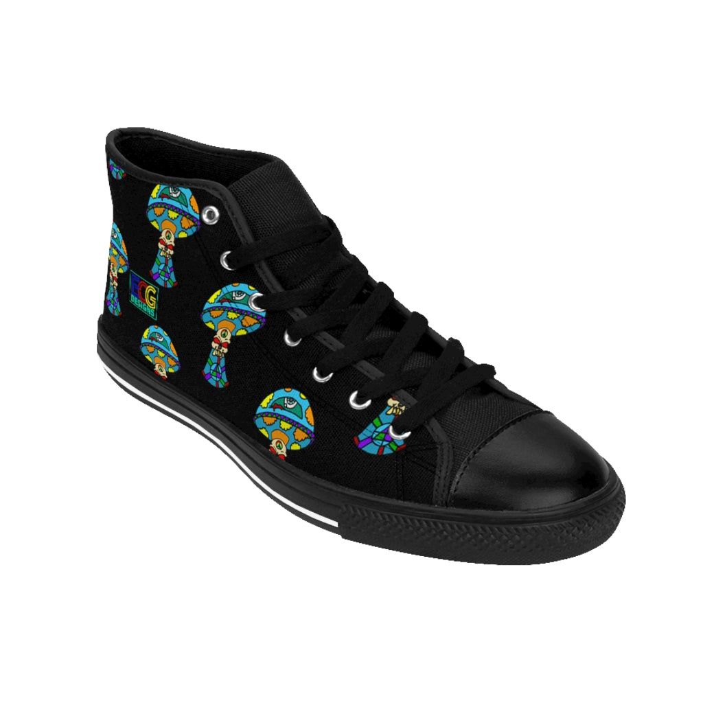 Multicolored Skull Shroom Men's High-top Sneakers