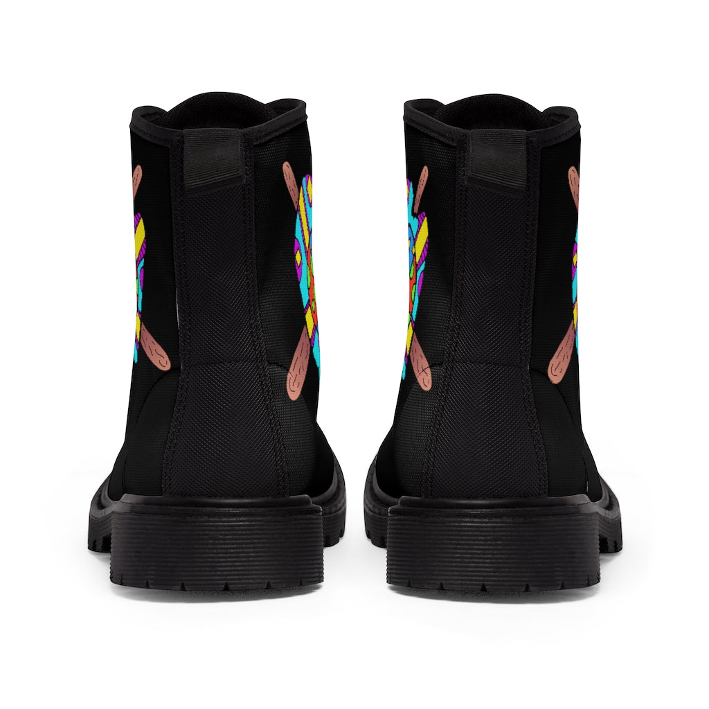 Multicolored Melted Popsicle Men's Canvas Boots