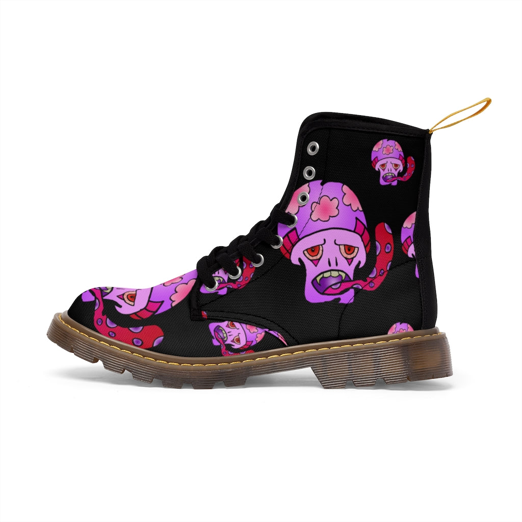 Pink Shroom Men's Canvas Boots