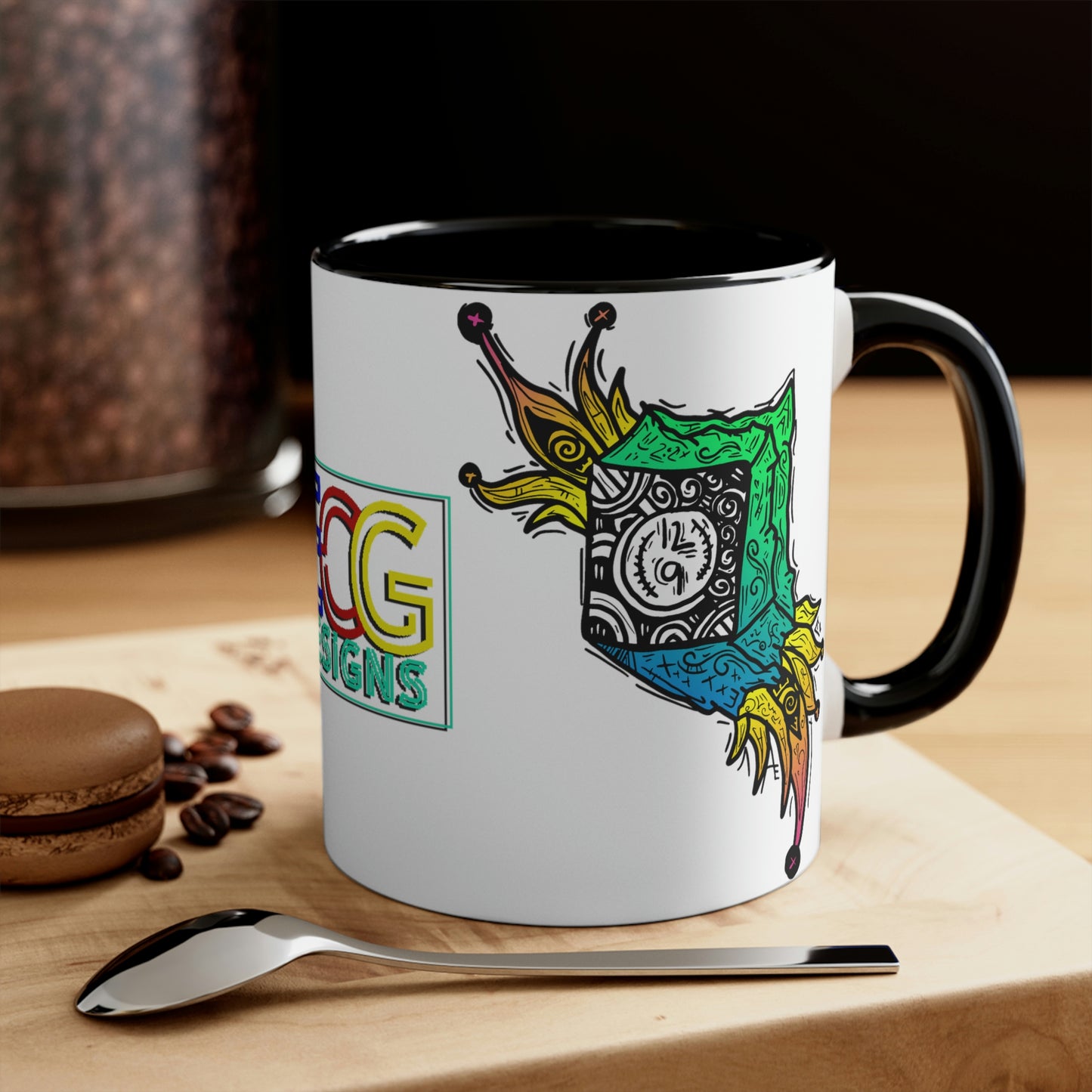 A Clock in a Box Accent Coffee Mug, 11oz