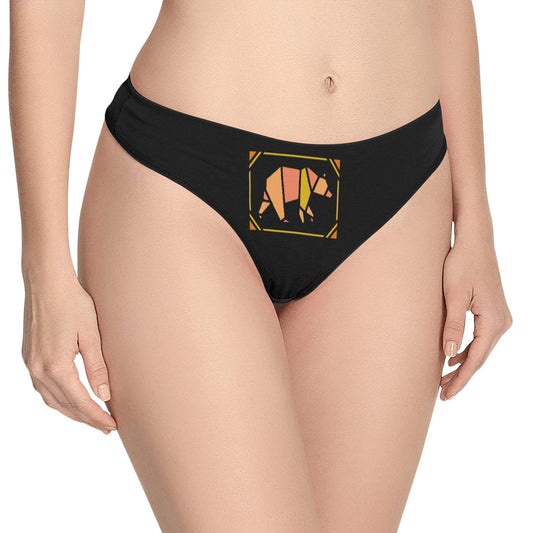 Orange Box Bear Women's All Over Print Thongs (Model L30)