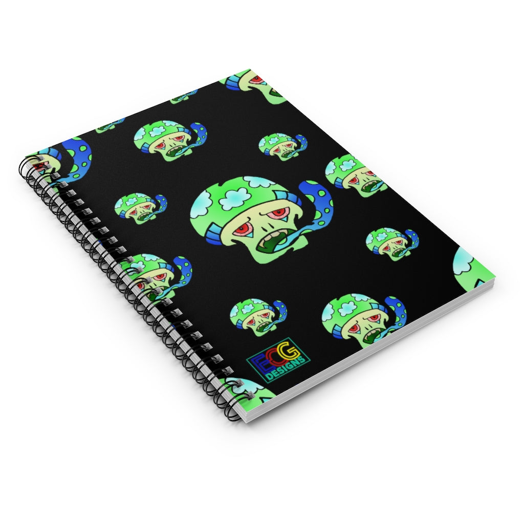 Green Shroom Spiral Notebook - Ruled Line