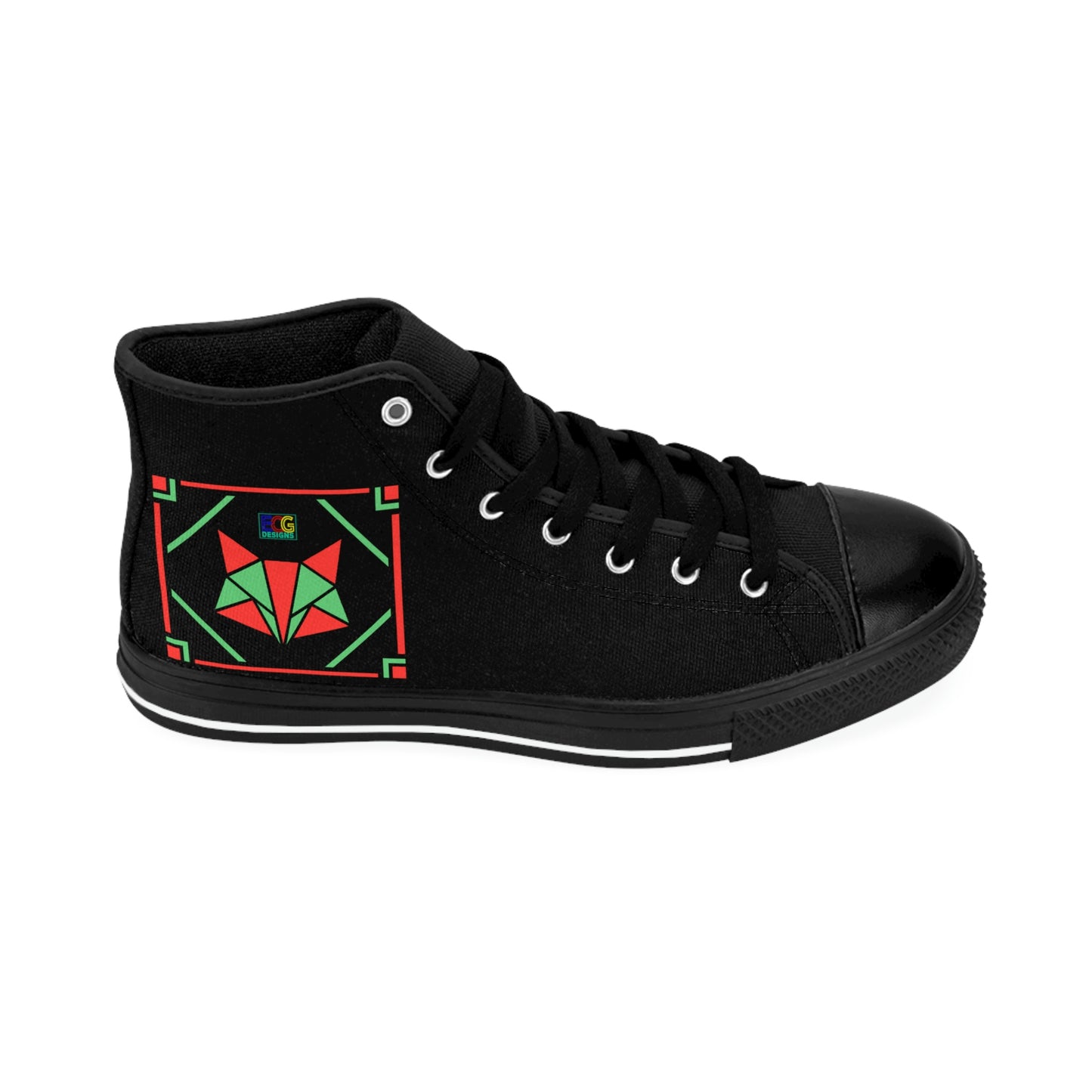 Red and Green Box Fox Women's Classic Sneakers