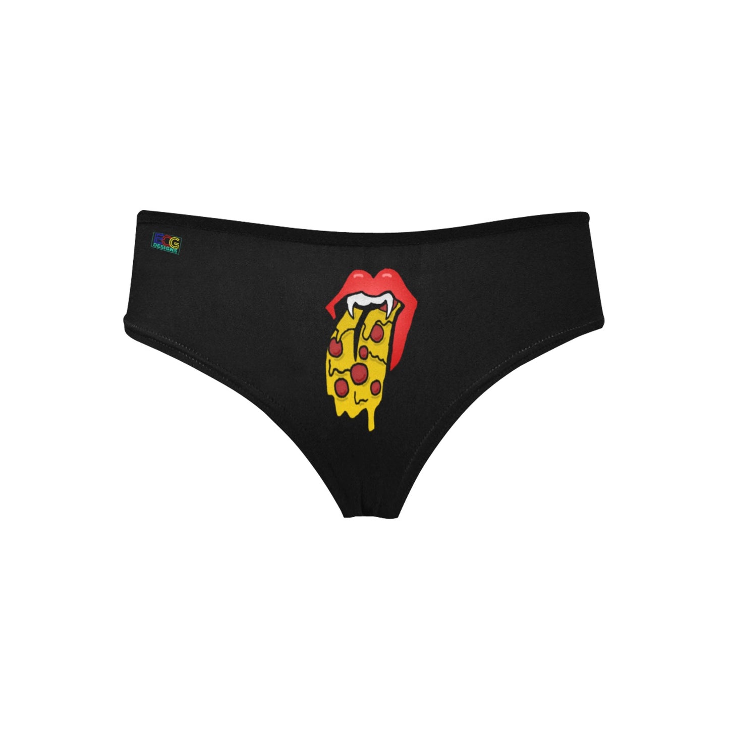 Red Pizza Tongue Women's Hipster Panties (Model L33)