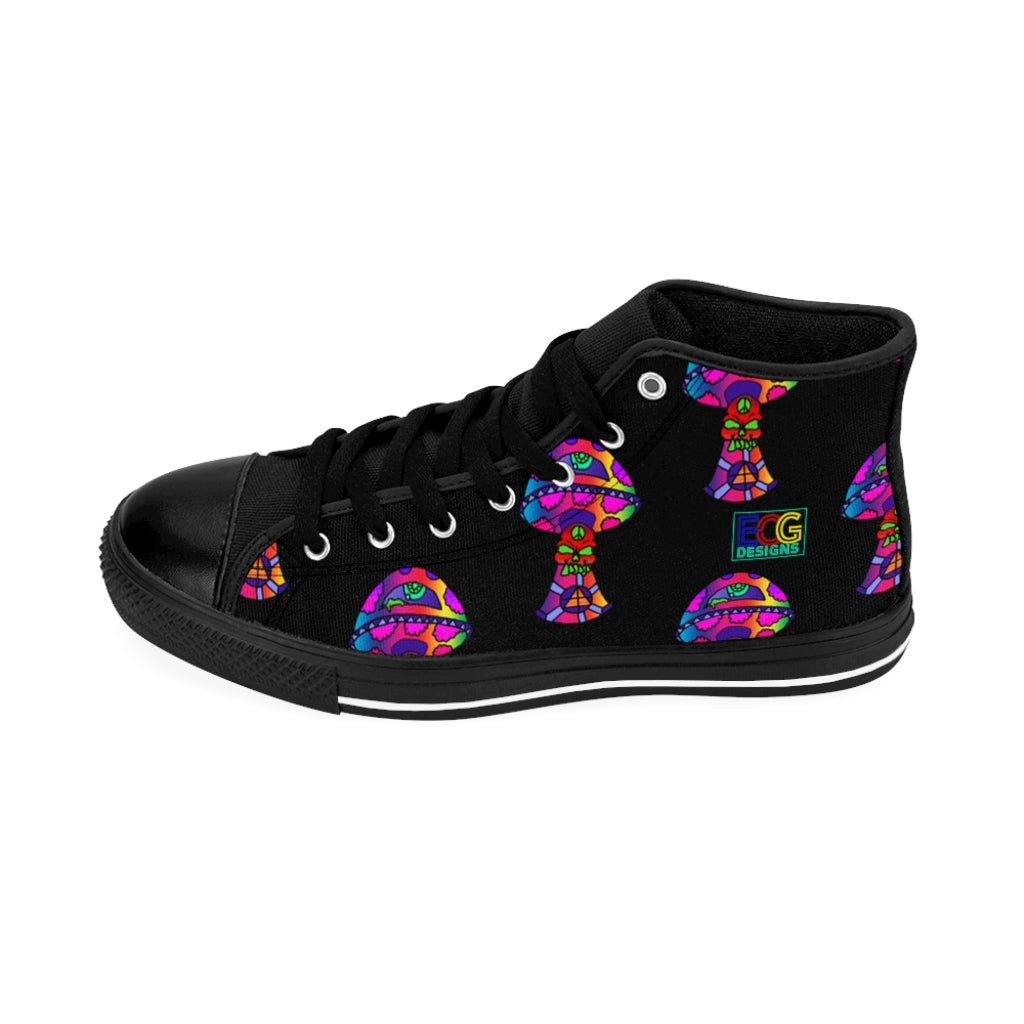 Rainbow Skull Shroom Women's High-top Sneakers