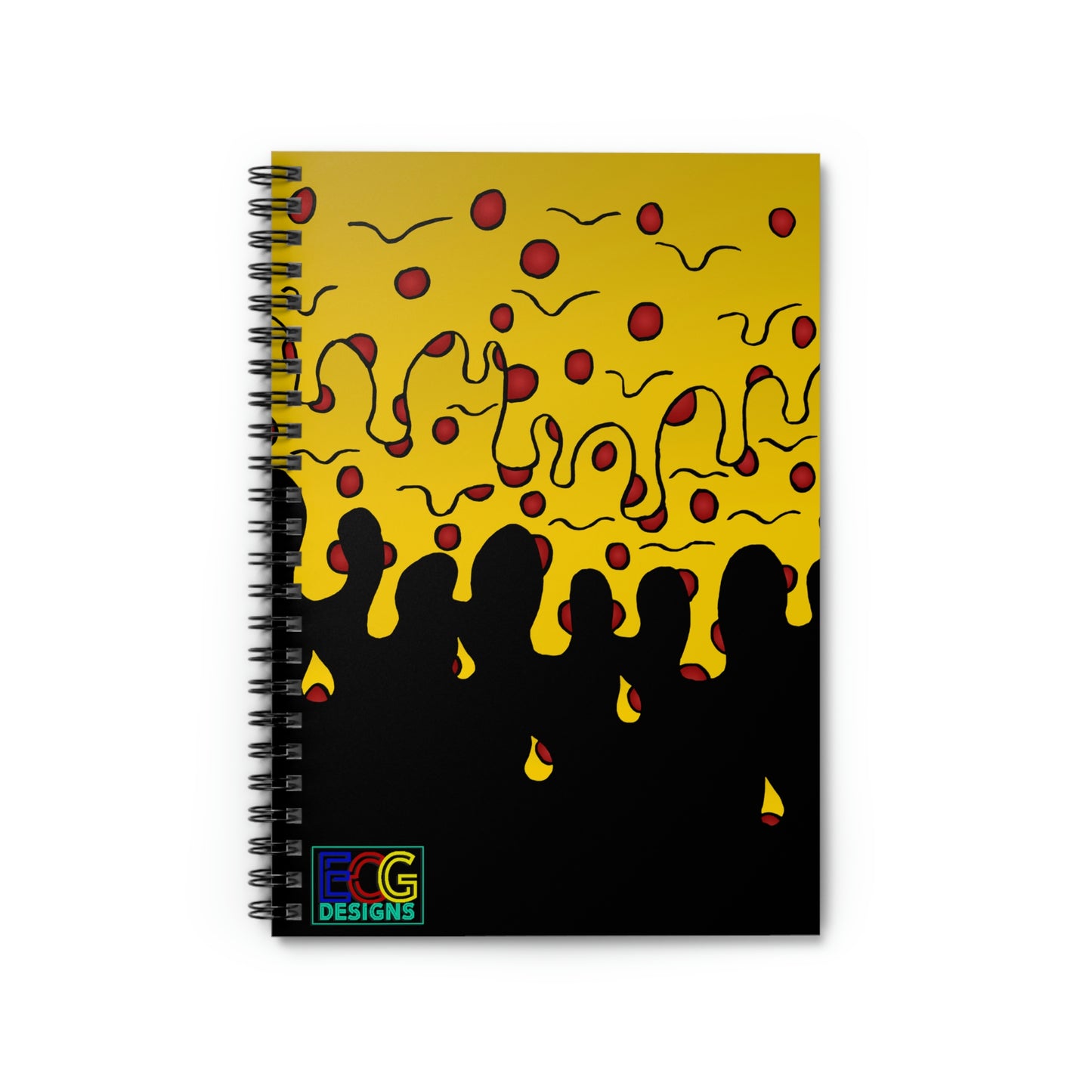 Cheesy Pizza Spiral Notebook - Ruled Line (Black)