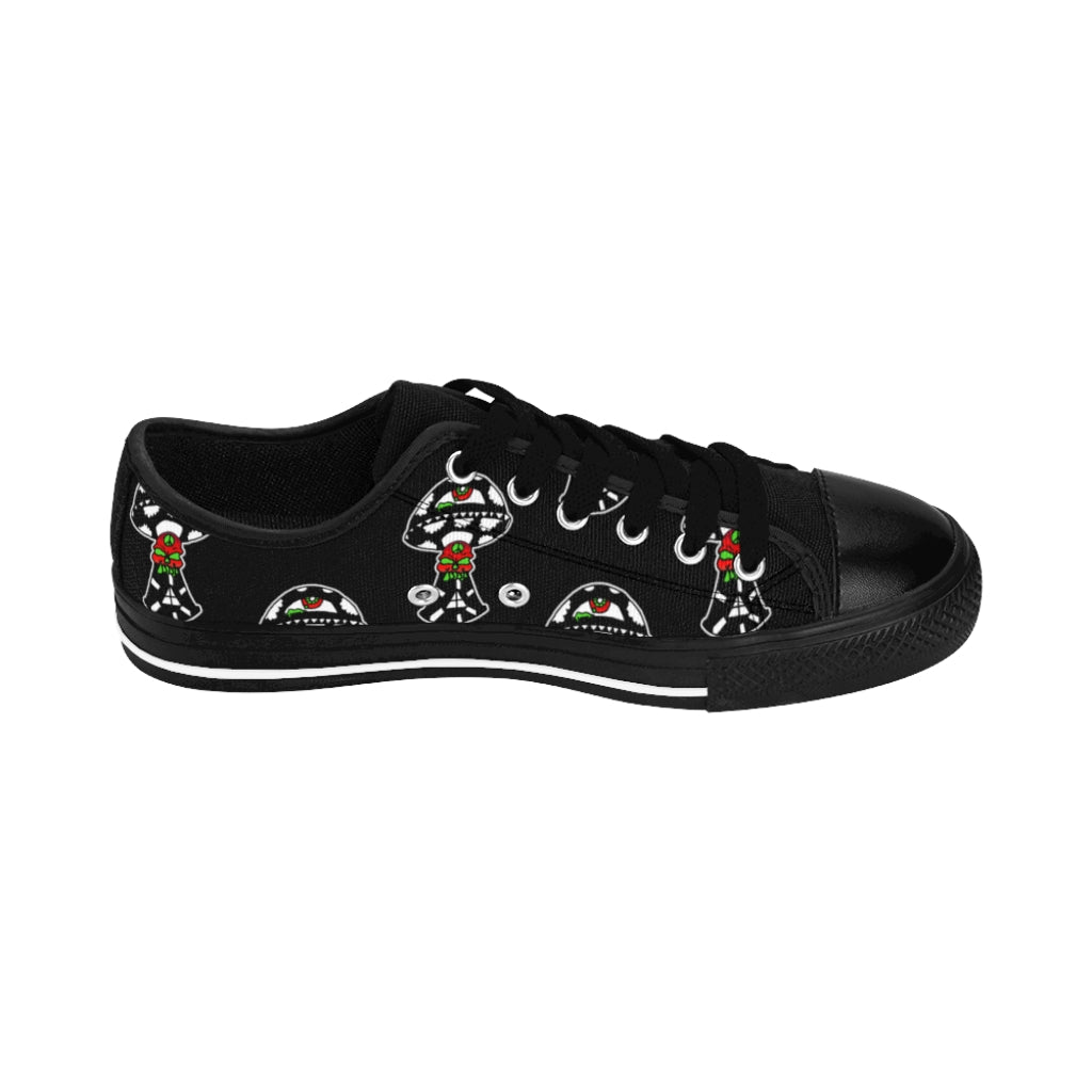 Black and White Skull Shroom Men's Sneakers