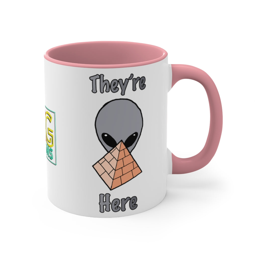 Gray Alien Pyramid Accent Coffee Mug, 11oz