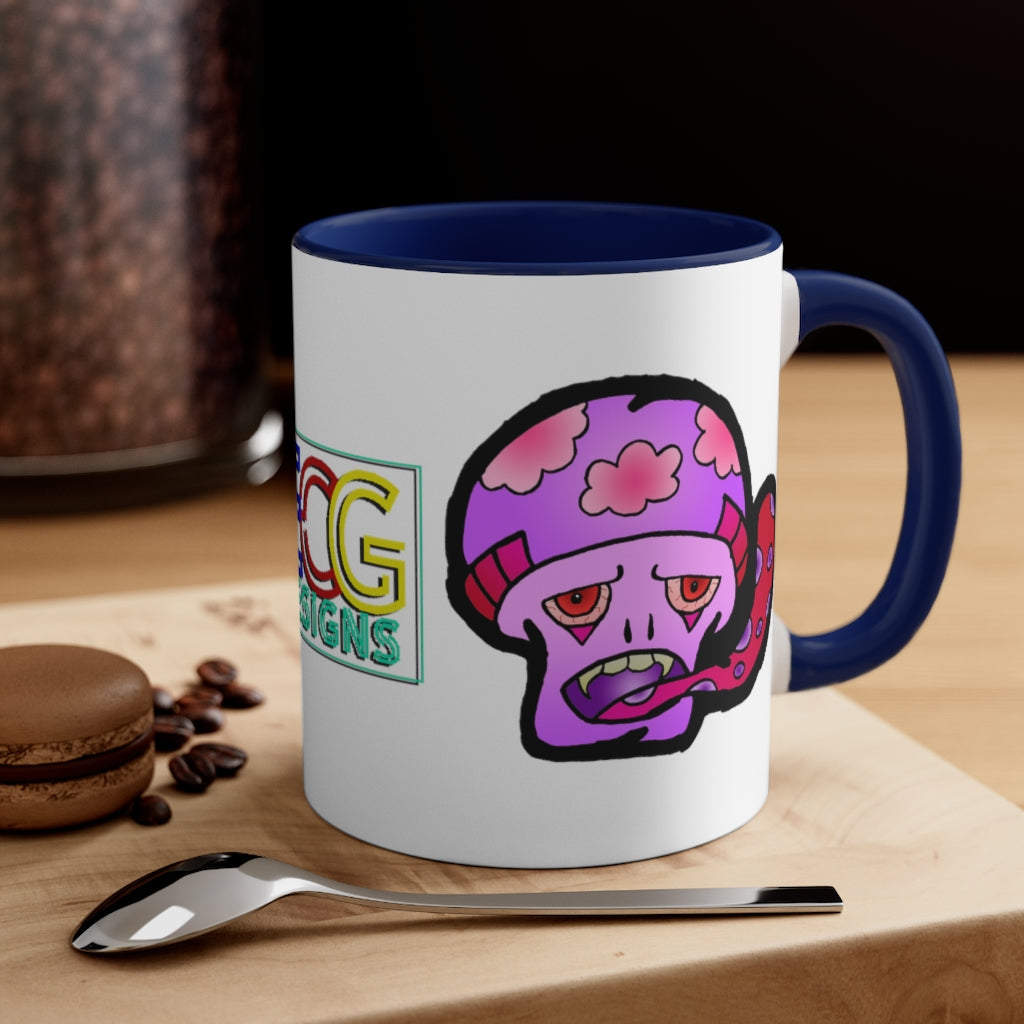 Pink Shroom Accent Coffee Mug, 11oz