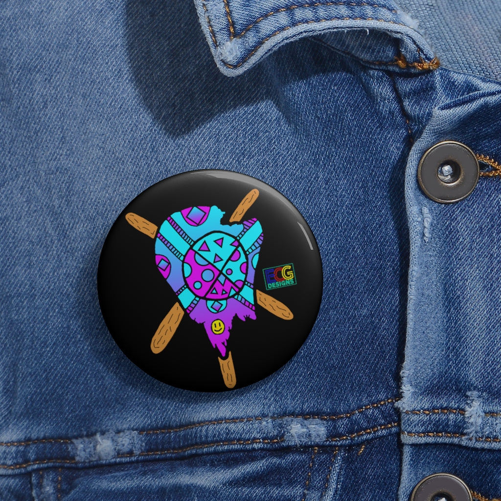 Blue and Purple Melted Popsicle Pin Buttons