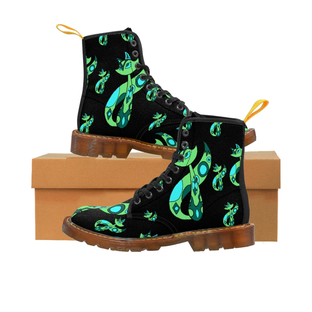 Green Cat Women's Canvas Boots