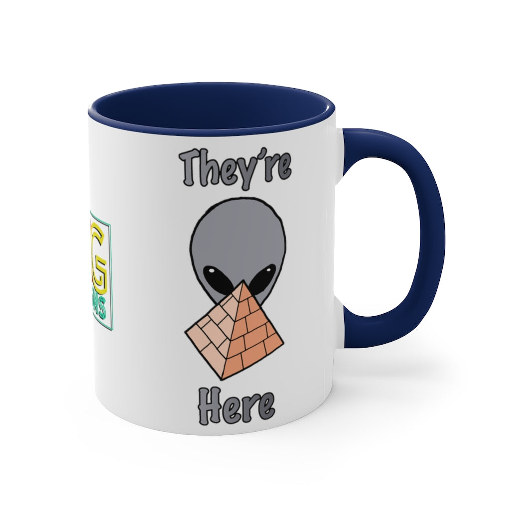 Gray Alien Pyramid Accent Coffee Mug, 11oz