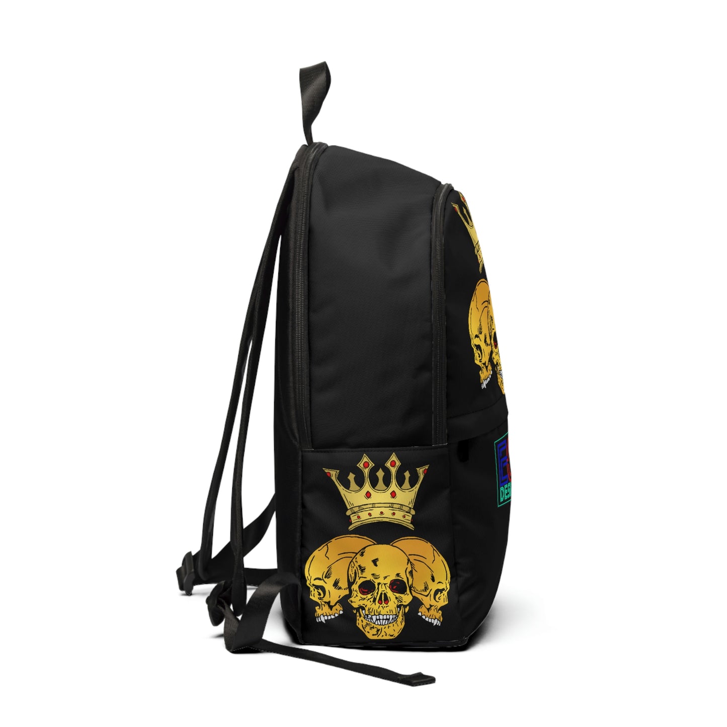 Triple Skull Crown Unisex Fabric Backpack