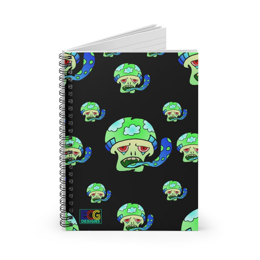 Green Shroom Spiral Notebook - Ruled Line