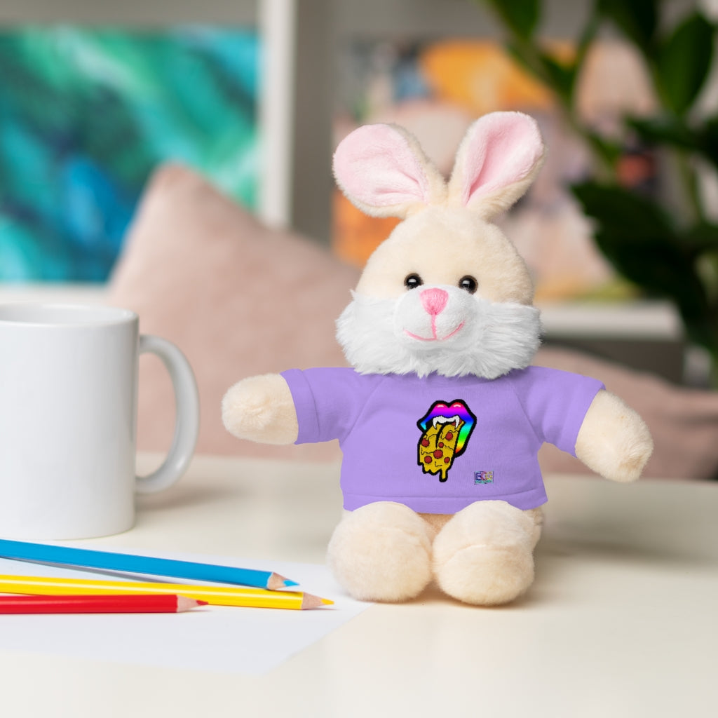 Rainbow Pizza Tongue Stuffed Animals with Tee