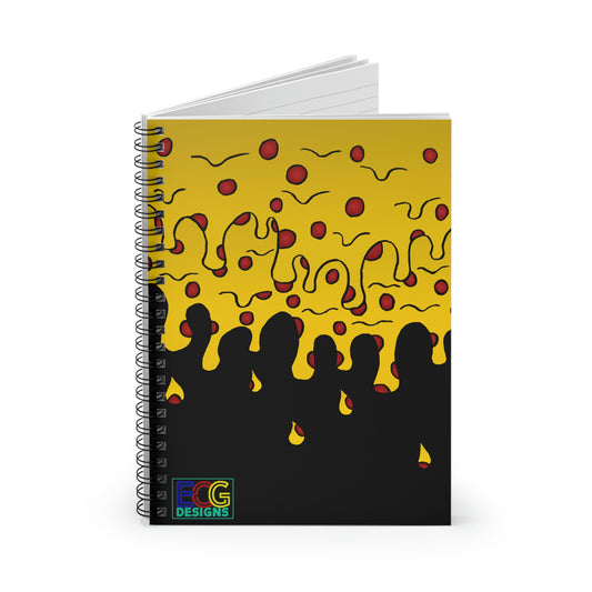 Cheesy Pizza Spiral Notebook - Ruled Line (Black)