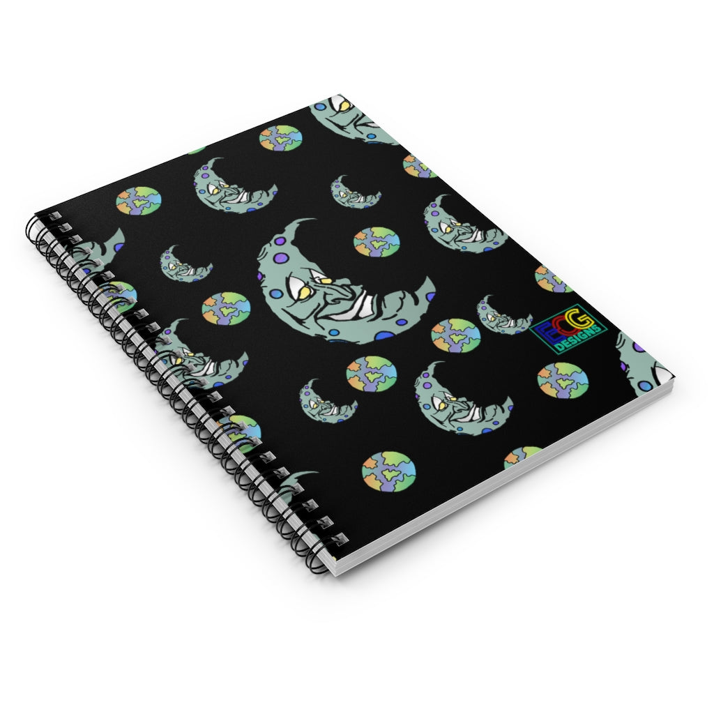 Green Moon Spiral Notebook - Ruled Line