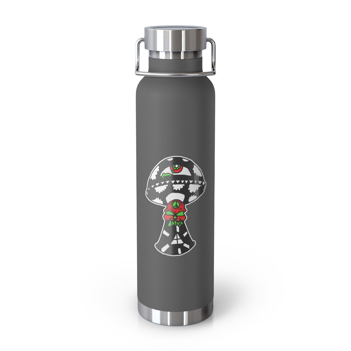 Black and White Skull Shroom 22oz Vacuum Insulated Bottle