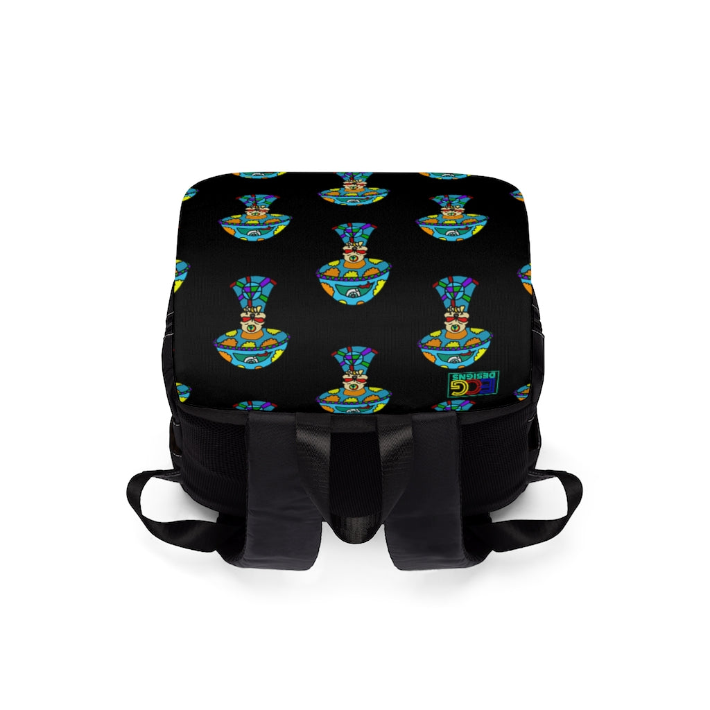 Multicolored Skull Shroom Unisex Casual Shoulder Backpack