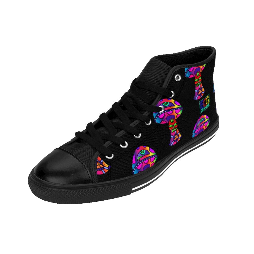 Rainbow Skull Shroom Women's High-top Sneakers